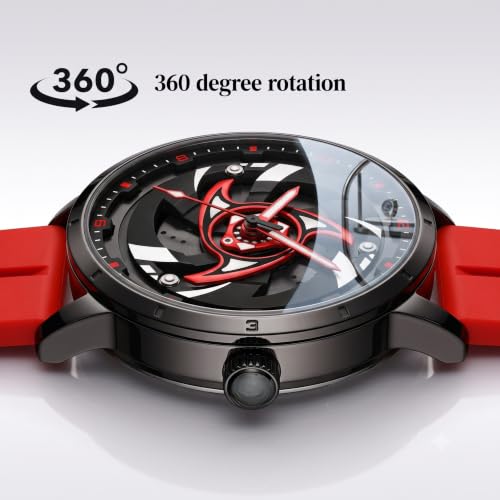 Image of GOLDENIZE FASHION Branded Men's Sport Quartz Watch Arrow Wheel Dial 360 Rotating Casual Fashion Stainless Steel Alloy Mens & Boy's Luxury Metal Gift Creative Watch