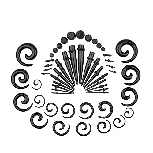 Memsion Ear Stretching Kit 54 Pieces 14Gauges-00Gauges Earrings Piercing Kit2