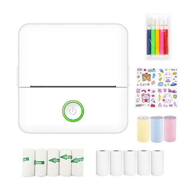 Mini Imprimante, X6 Imprimante Photo Portable avec Rouleaux de 13 Étiquettes Autocollantes, Imprimante Intelligente Bluetooth pour iOS & Android, Imprimante pour Notes D'étude, D'étiquettes, Note