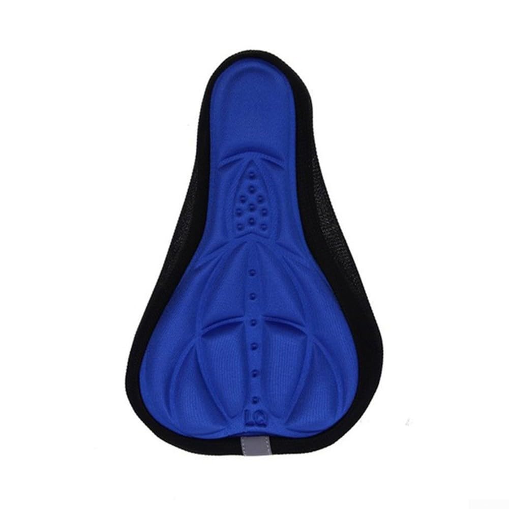 Bike Seat Cover, 3D Gel Silicone Saddle Pad, Soft Cushion for Cycling Comfort, Shock Absorbing Protection for Long Rides, Fit for Mountain Road Bikes(Blue)