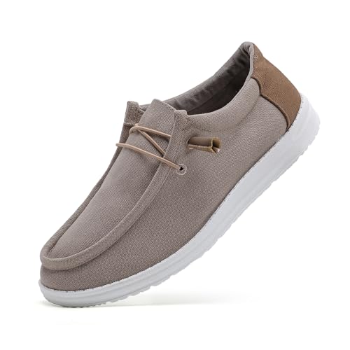 BETYSWEAR Men's Casual Slip-On Loafers - Lightweight Breathable Canvas Boat Shoes for Men3