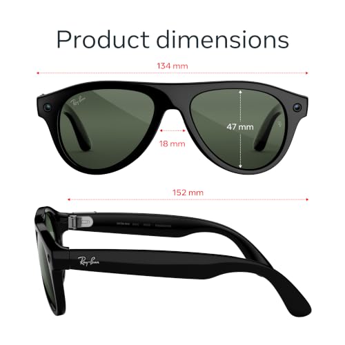 Image of Meta Ray-Ban (Gen 3) Aviator, Shiny Black, Transitions Graphite Green, AI Glasses with Camera for Men, Women