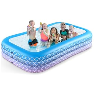 Sunrio 2025 Upgrade Inflatable Pool for Kids and Adults-120"*72"*22" Full-Sized Inflatable Swimming Pool Leakproof Blow Up Above Ground for Backyard Outdoor Garden Summer Water Party Pink