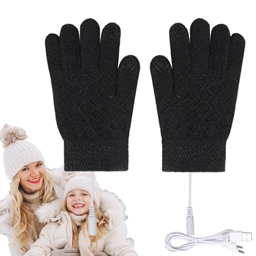 LearnLyrics Guanti riscaldanti – Guanti riscaldanti elettrici USB per touchscreen | Guanti riscaldanti per le mani – per bambini, uomini, donne, corsa, campeggio, calcio, moto, lavoro