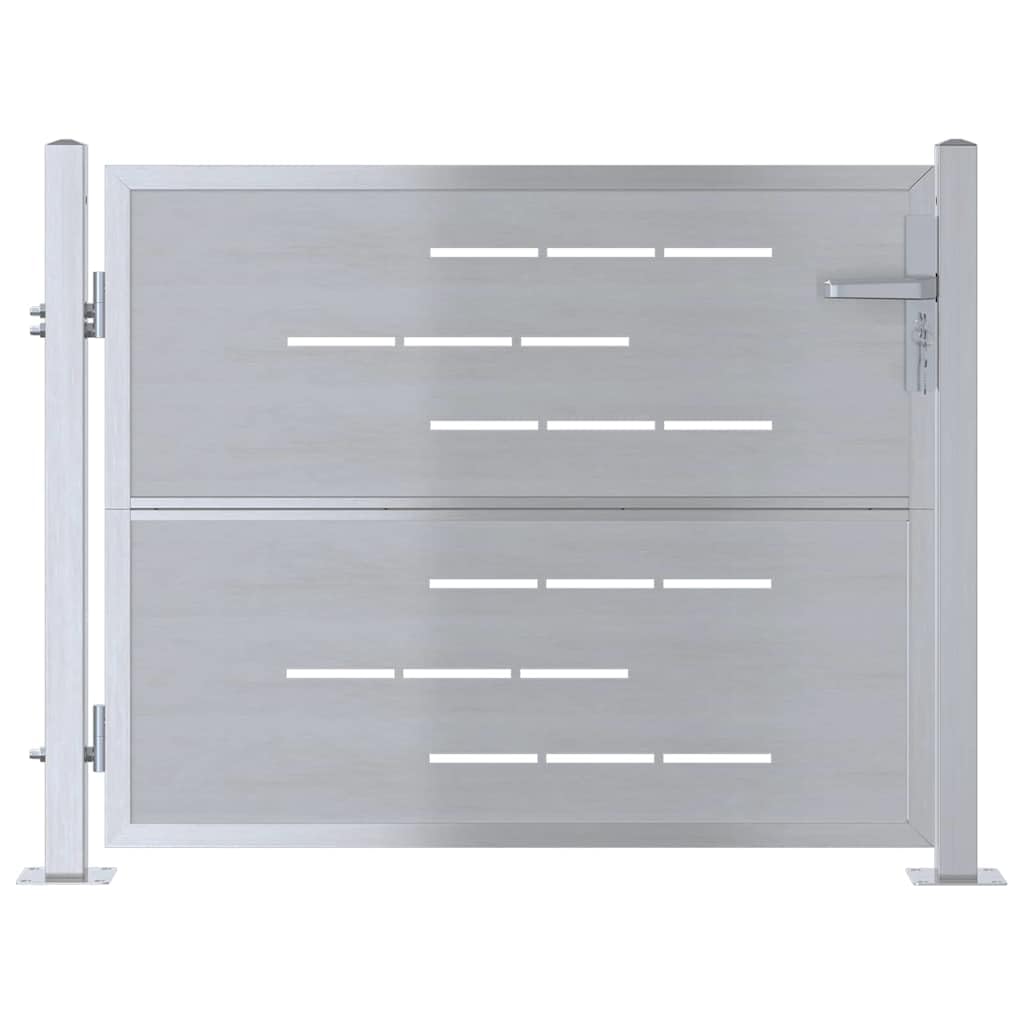 vidaXL Puerta de jardín Plateado 85 x 70 cm Acero inoxidable, Jardín y Terraza, Rectangular, Moderno, Ideas de Diseño para un Espacio Exterior Bonito, Inspiración de Paisajismo, Áreas de Relax