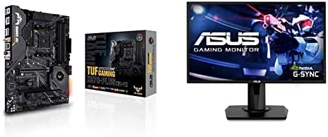 ASUS AM4 TUF Gaming X570-Plus (Wi-Fi) AM4 Zen 3 Ryzen 5000 & 3rd Gen Ryzen ATX Motherboard & VG248QG 24" G-Sync Gaming Monitor 165Hz 1080p 0.5ms Eye Care with DP HDMI DVI