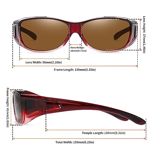 GEGURI Fit Over Glasses Sunglasses for Men Women Polarized, Classic Wrap Around Design Eyewear UV400 Protection2