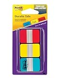 Post-it Durable IndexTabs, 1 Inch, Ideal For Binders and File Folders, Assorted Bright Colors, 36 per Dispenser (686-RYBT)