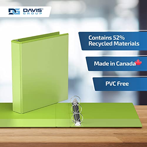 Image of Easyview 3-Ring Binder, Clear-View Cover, 1.5 inch Round Rings, Lime Green, 6Pk | Heavy-duty binder, fits 8.5 inch x 11 inch paper, customizable cover, made in Canada, ideal for school or office use
