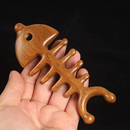 Peigne de massage en bois de santal de grattage pour méridiens - 7