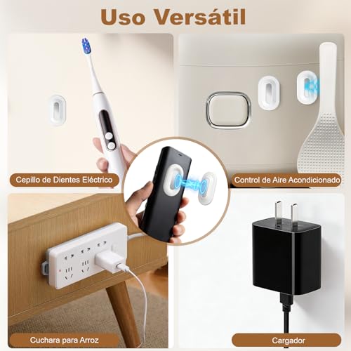 Miniatura 7 de Valyrane 5 Juegos De Soportes Magnéticos Para Mandos, Soporte Mando Pared Con Magnético Dobles Autoadhesivos Prácticos Accesorios Para Televisores Blanco