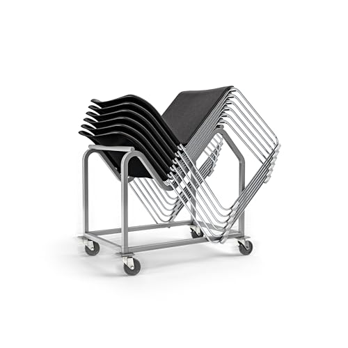 OEF Furnishings OEFDY87 Stack Chair Dolly, Heavy Duty Steel Cart (Vertical Cradle, Fits OEF8700 & OEF8800 Series and Similar Sized Stack Chairs, 1100 lb Weight Capacity, Swivel Casters)