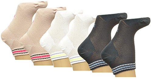 Hue Sleek Fit Breathable Knit Socks 3 Pack Socks Chiffon Multi