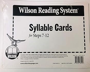 Wilson Reading System Syllable Cards for Steps 7-12