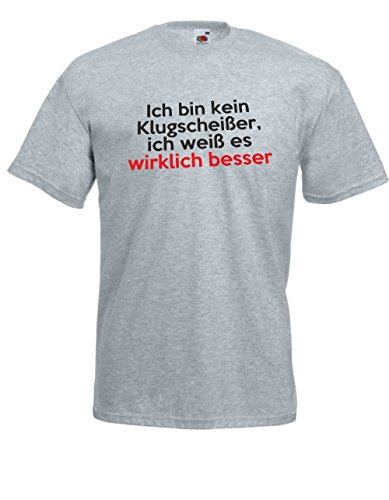 Camiseta con texto en alemán "Ich Bin kein Klugscheißer" gris L