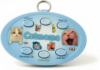 Cat Meme Keychain Cute Cat Meme Keychains Talking Button 6 Voice Meme Funny Cats Kawaii Gift For Friend, Family, Women, Man, One Size
