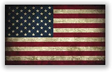 Vintage American Flag Vinyl Decal Sticker USA Old Glory Car Window Bumper 5-Inch by 3-Inch Premium Quality UV Resistant Laminate JMM002