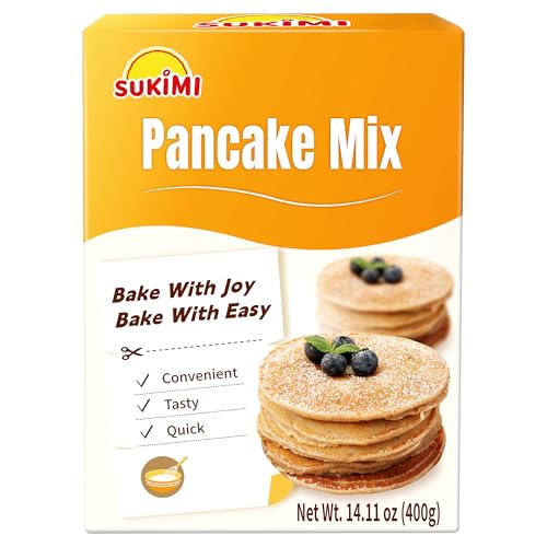 SUKIMI Pancake and Waffle Mix 400g, Light and Airy Moist Pancake Mix, Low Carb Pancake Mix, Golden Pancakes for Breakfast or Snack, Easy Homemade Treats