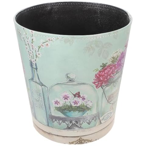 Zerodeko Retro European PU Leather Waste Basket Cover