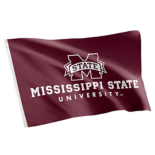 Desert Cactus Mississippi State University MSU Flag - 3 x 5 Feet Bulldogs Banner, Indoor/Outdoor Durable Fabric, 100% Polyester Design (Style 13)