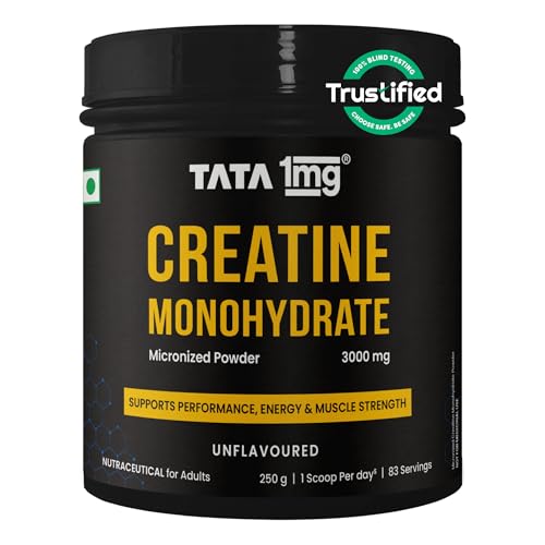 Image of TATA 1MG Creatine Monohydrate | 100% Pure, Micronized | No Additives, No Preservatives | Zero Calories | Boosts Strength, Power & Recovery | Fast Absorption | Unflavoured,250gm