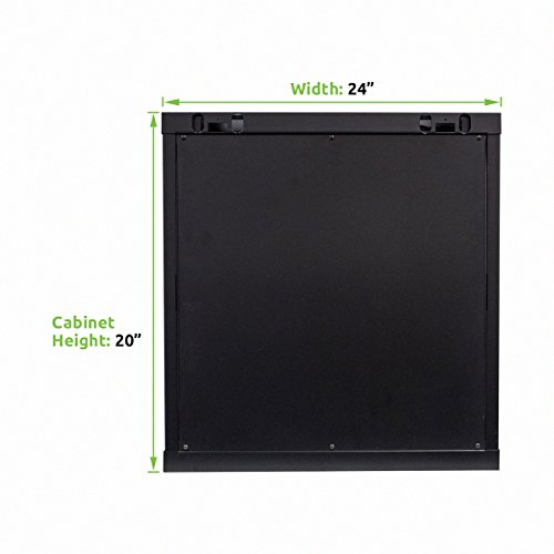 Navepoint 9U Deluxe It Wallmount Cabinet Enclosure 19-Inch Server Network Rack With Locking Glass Door 24-Inches Deep Black With Shelves #TOP2