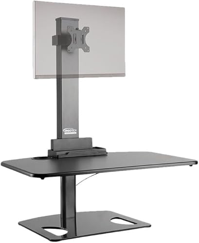 Ergotech - Estación de trabajo convertible para escritorio de pie sentado - Soporte para monitor individual de 13 a 30 pulgadas - VESA 75 x 75, 100