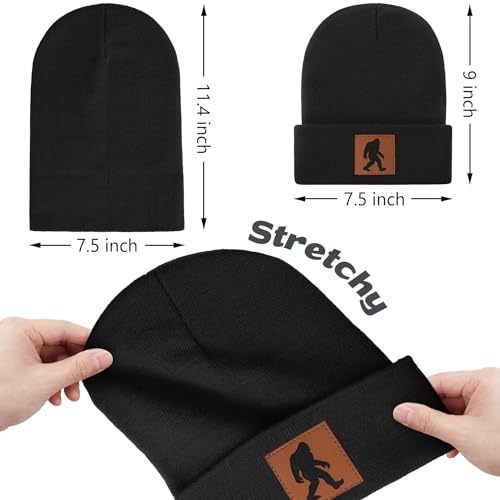 Image of Bigfoot Beanie for Men - Sasquatch Hat Winter Knit Cuffed Beanie for Women - Bigfoot Gifts for Christmas & New Year