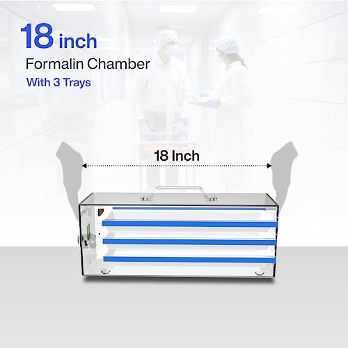 Otica Formalin chamber 18 inch with 3 trays Premium Quality with 5 mm thick Material