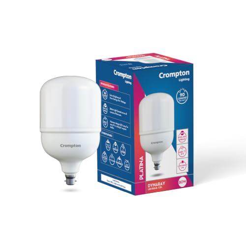 Crompton Dynaray 80W LED Bulb | Anti Glare | Wide Light Spread | Upto 15 Years Life | Eye friendly | Operating Voltage 140–270V | Easy Fit Hammer Desi