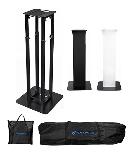 Rockville RTP32B Totem Pole Moving Head Light Stand, Adjustable 39 - 68.8 in, Black/White Scrims...