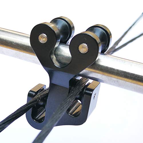 HRCHCG 3/8 inch Aluminum Compound Bow Cable Slide Archery Bow String Splitter Roller Glide Replacement Bowstring Separator Arrow Pulley (Black) - Thumbnail 2