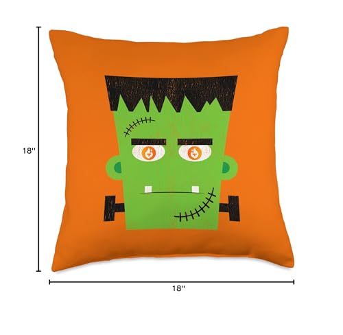 Image of Comic Vintage Creepy Halloween Tfuel Crypto Frankenstein Throw Pillow