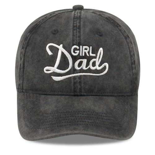 SoGoNati Embroidered Baseball Cap for Women & Men Vintage Cotton Dad Hat Adjustable Trucker Hat with Fun Sayings Girl Dad Black