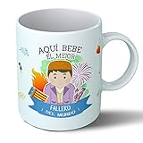 Planetacase - Taza fallero - Regalo Original - Cerámica 330 mL - Taza Desayuno Apta para Microondas y Lavavajillas - fallas Valencia - Resistente a Lavados