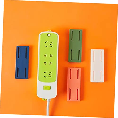 HOMSFOU 8pcs Soporte Autoadhesivo para Regleta de Energía para Montaje en Pared, Organizador Duradero para Enchufes para Oficina y Hogar, Diseño de Ahorro de Espacio, Blanco, Naranja, Verde y Azul miniatura 6
