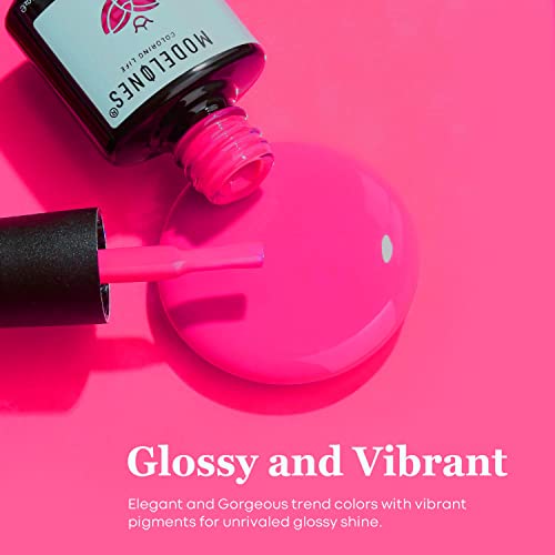 Image of modelones Neon Gel Nail Polish Set, 6 Colors Neon Hot Pink Nail Gel Kit Soak Off Nail Art Gift
