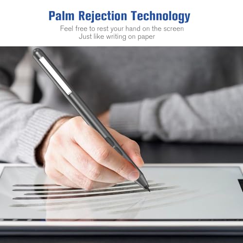 Image of Surface Pro Stylus Pen - Compatible With Surface Book /Laptop /Go /3, Palm Rejection, 1024 Pressure Sensitivity (Grey)