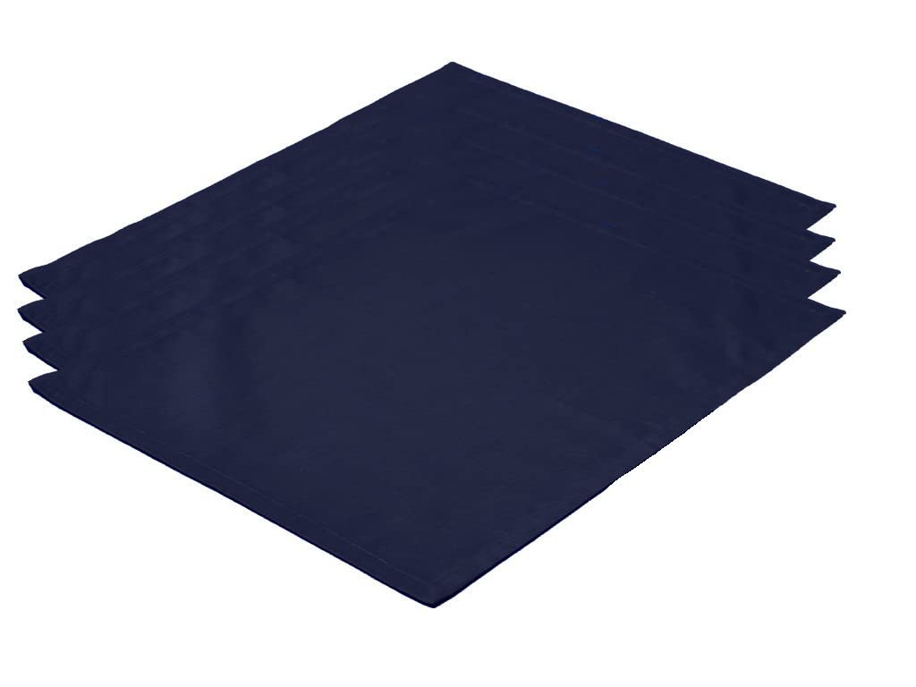High-quality place mats, set of 4, made from 100% cotton, concept, colour and size selectable (place mat set of 4, 46 x 36 cm, navy blue) — image 1