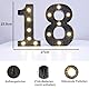 Glitzernde LED Zahlen Lampe Nummer Beleuchtete Ziffern für 18. Geburtstagsparty Jubiläum Hochzeit Hintergrund, Zahlen Lichter Batteriebetrieben Zuhause Bar Wand Tisch Dekor– Schwarze Zahl 18