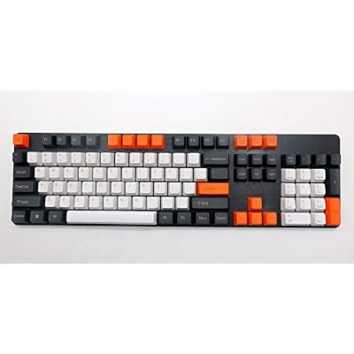 104 Key Thick PBT Laser Doubleshot Keycaps OEM Profile Keyset for Cherry MX RGB Mechanical Keyboard Gaming Replacement (Carbon Top Printed)