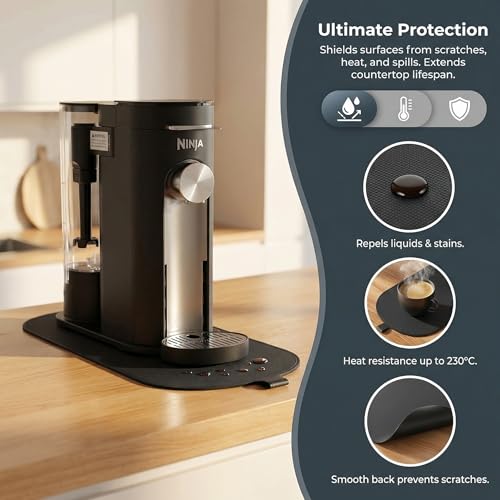 Vunanvu Schiebematte für Ninja PB051 PB041 Kaffeematte Unterlage Kaffeemaschine Matte 42x15 cm Kaffeemaschine Unterlage für Kaffeevollautomat Unterlage Silikonmatte Wärmedämmmatte für Kaffeemaschinen