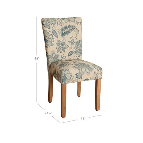Image of HomePop Parsons Dining Chair, Blue Jacobean (Set of 2)