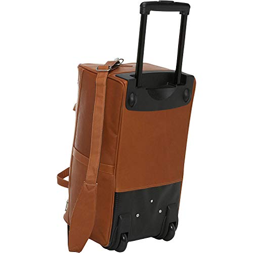 Piel Leather Duffel On Wheels, Saddle, One Size #TOP1