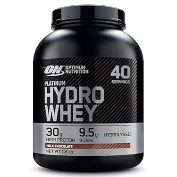 Optimum Nutrition Platinum Hydro Whey, Proteine in Polvere Whey Isolate Idrolizzate, Powder con Aminoacidi Essenziali, Glutammina e BCAA, Gusto Cioccolato al Latte, 40 Porzioni, 1.6 kg