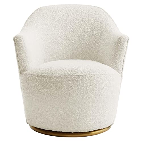 Sillón giratorio bouclé blanco miniatura 7