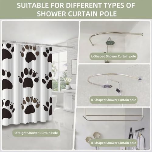 Rideau de douche moderne blanc imperméable 120x200 idéal idée cadeau maison - 6