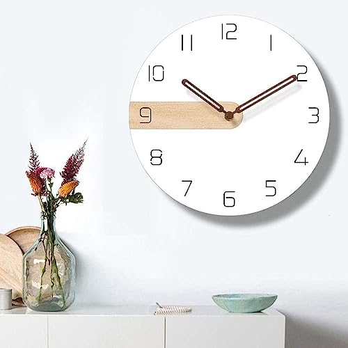 Horloge murale blanche lisible XJBTBA stéréo d30cm sans tic-tac - 4