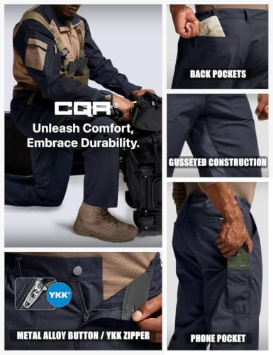 Image of CQR Men's Quick Dry Work Pants, Water Resistant Outdoor Tactical Pants, Lightweight Stretch Cargo Hiking Pants