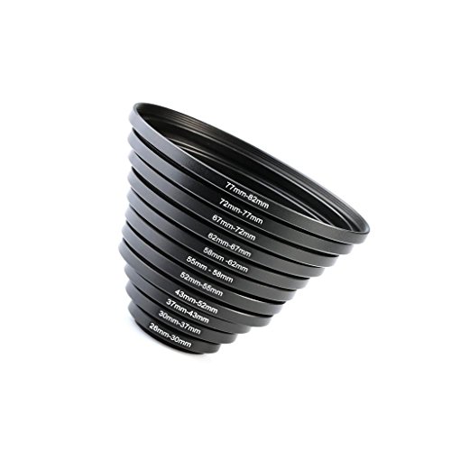 K&F Concept AU-SKU0800 11Pcs Metal Stepping Rings Step Up Ring Set 26-30Mm 30-37Mm 37-43Mm 43-52Mm 52-55Mm 55-58Mm 58-62Mm 62-67Mm 67-72Mm 72-77Mm 77-82Mm Compatible With Canon Nikon Dslr Cameras Lens thumb #1